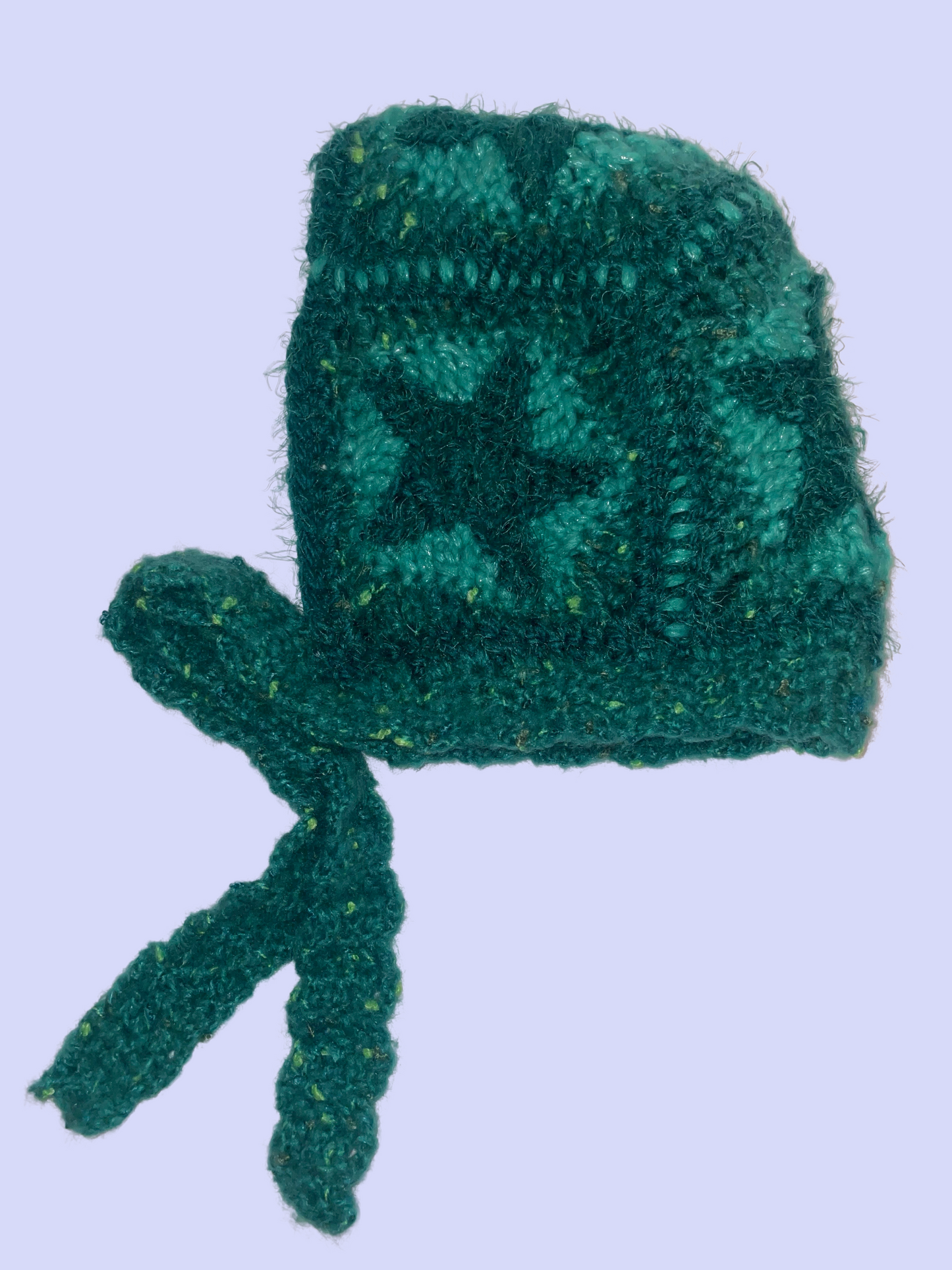 green fuzz bonnet